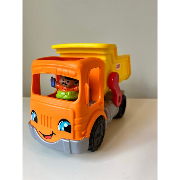 Fisher-Price Little People Work Together Dump Truck With Figure and Road Signs - Picture 4 of 9